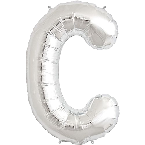 Kaleidoscope Jumbo Letter C 34'' Silver Foil Balloon