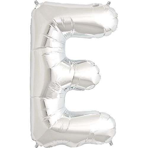 Kaleidoscope Jumbo Letter E 34" Silver Foil Balloon