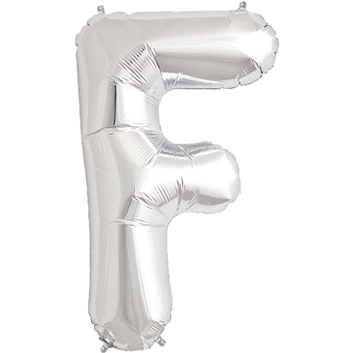 Anagram Letter F 32'' Silver Foil Balloon