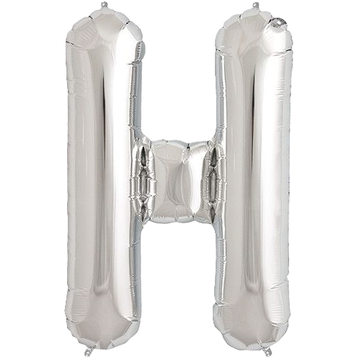 Kaleidoscope Jumbo Letter H 34'' Silver Foil Balloon
