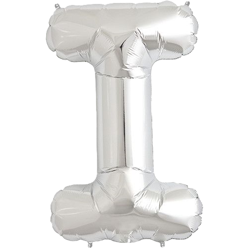 Kaleidoscope Jumbo Letter I 34'' Silver Foil Balloon