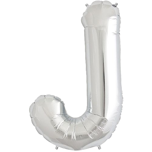 Kaleidoscope Jumbo Letter J 343'' Silver Foil Balloon