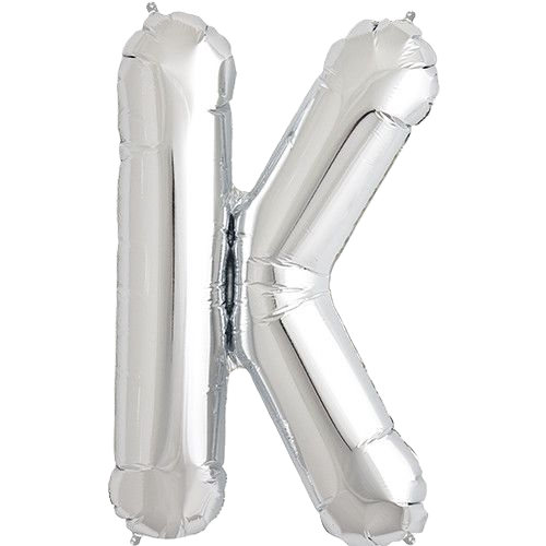 Kaleidoscope Jumbo Letter K 34'' Silver Foil Balloon
