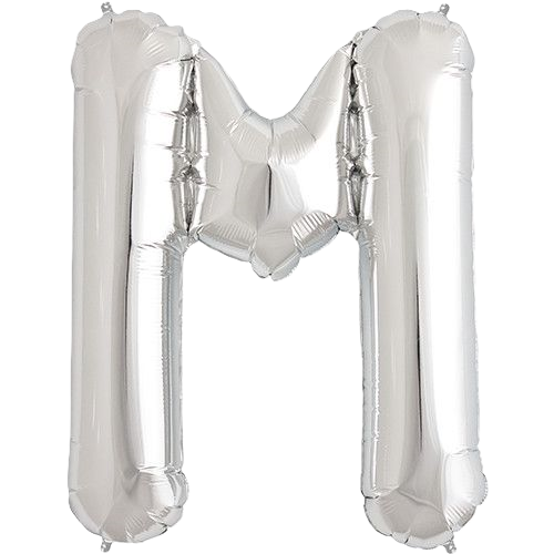 Kaleidoscope Jumbo Letter M 34'' Silver Foil Balloon