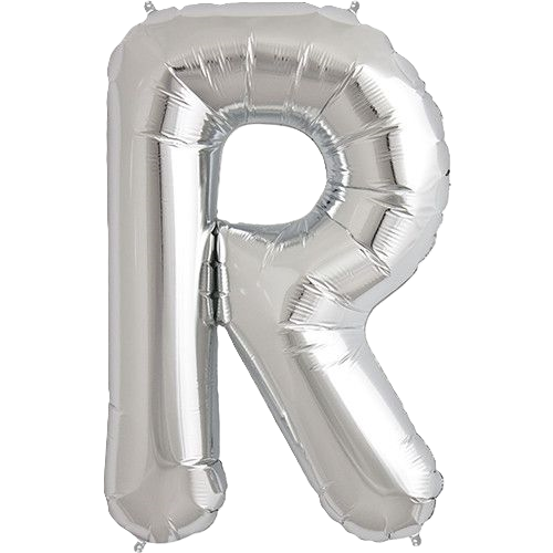 Kaleidoscope Jumbo Letter R 34'' Silver Foil Balloon