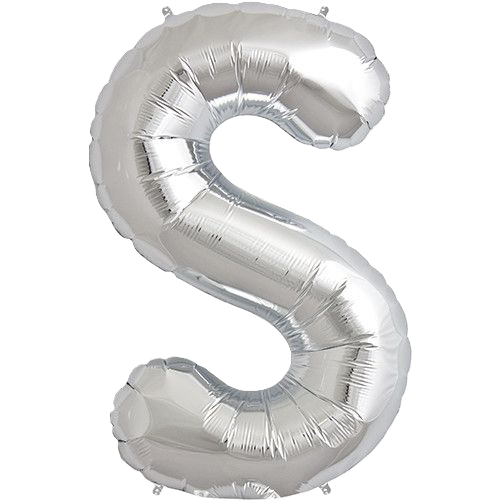 Kaleidoscope Jumbo Letter S 34'' Silver Foil Balloon