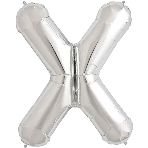 Kaleidoscope Jumbo Letter X 34'' Silver Foil Balloon
