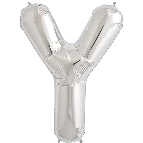 Kaleidoscope Jumbo Letter Y 34'' Silver Foil Balloon
