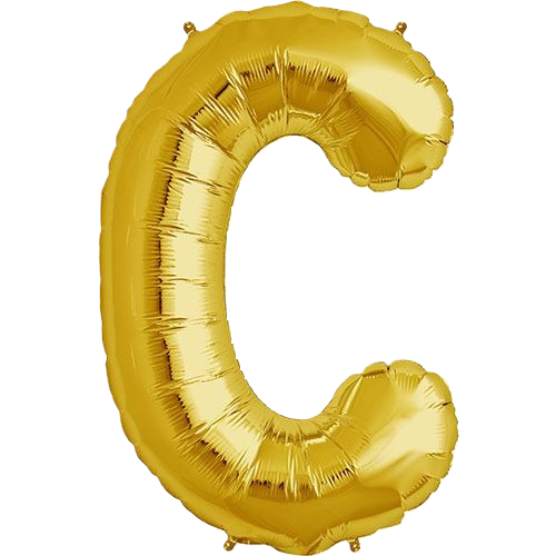 Kaleidoscope Jumbo Letter C 34'' Gold Foil Balloon