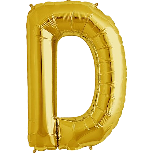 Kaleidoscope Jumbo Letter D 34'' Gold Foil Balloon