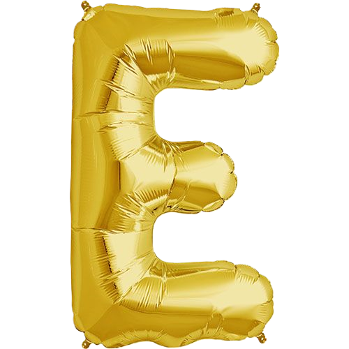Kaleidoscope Jumbo Letter E 34'' Gold Foil Balloon