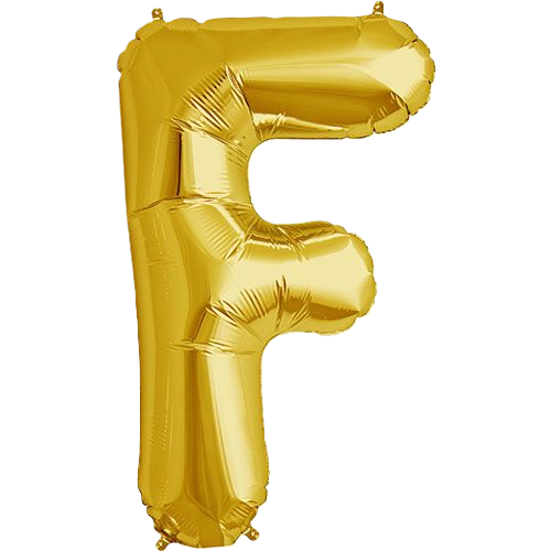 Kaleidoscope Jumbo Letter F 34'' Gold Foil Balloon