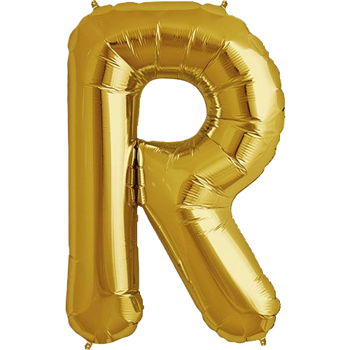 Kaleidoscope Jumbo Letter R 34'' Gold Foil Balloon