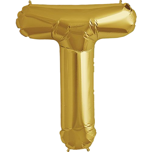Kaleidoscope Jumbo Letter T 34'' Gold Foil Balloon