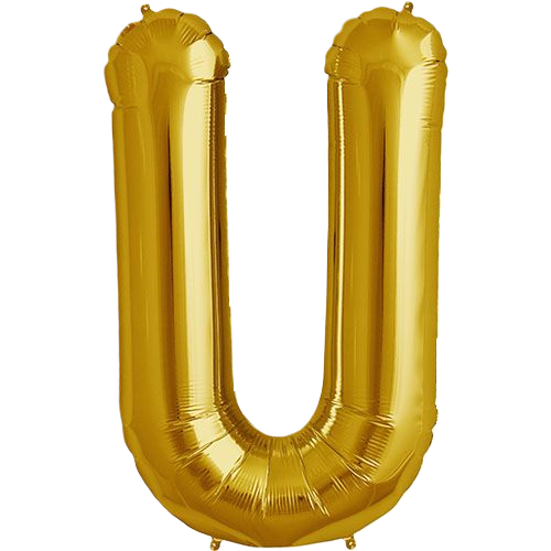 Kaleidoscope Jumbo Letter U 34'' Gold Foil Balloon