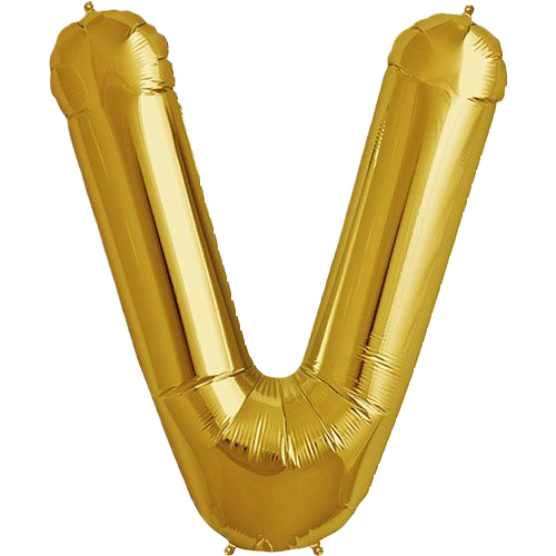 Kaleidoscope Jumbo Letter V 34'' Gold Foil Balloon