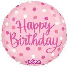 Prima Round Birthday Dots 18 inch Foil Balloon