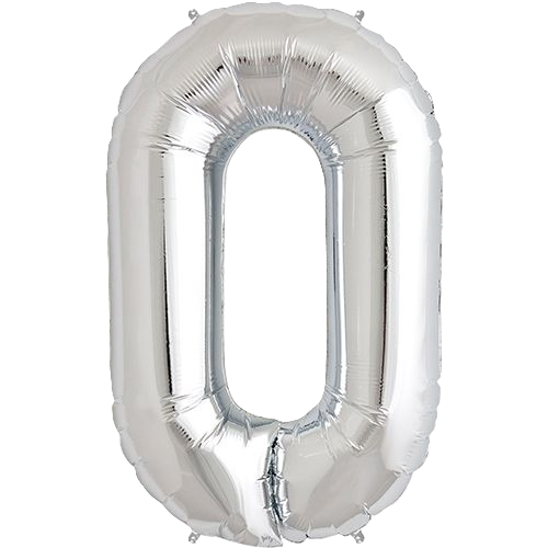 Kaleidoscope Jumbo Number 0 34'' silver Foil Balloon